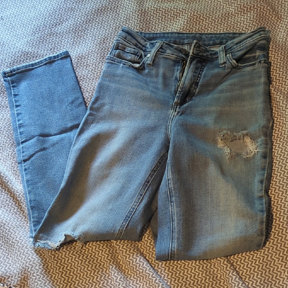 Women's Blue Distressed Jeans